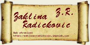 Žaklina Radičković vizit kartica